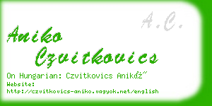 aniko czvitkovics business card